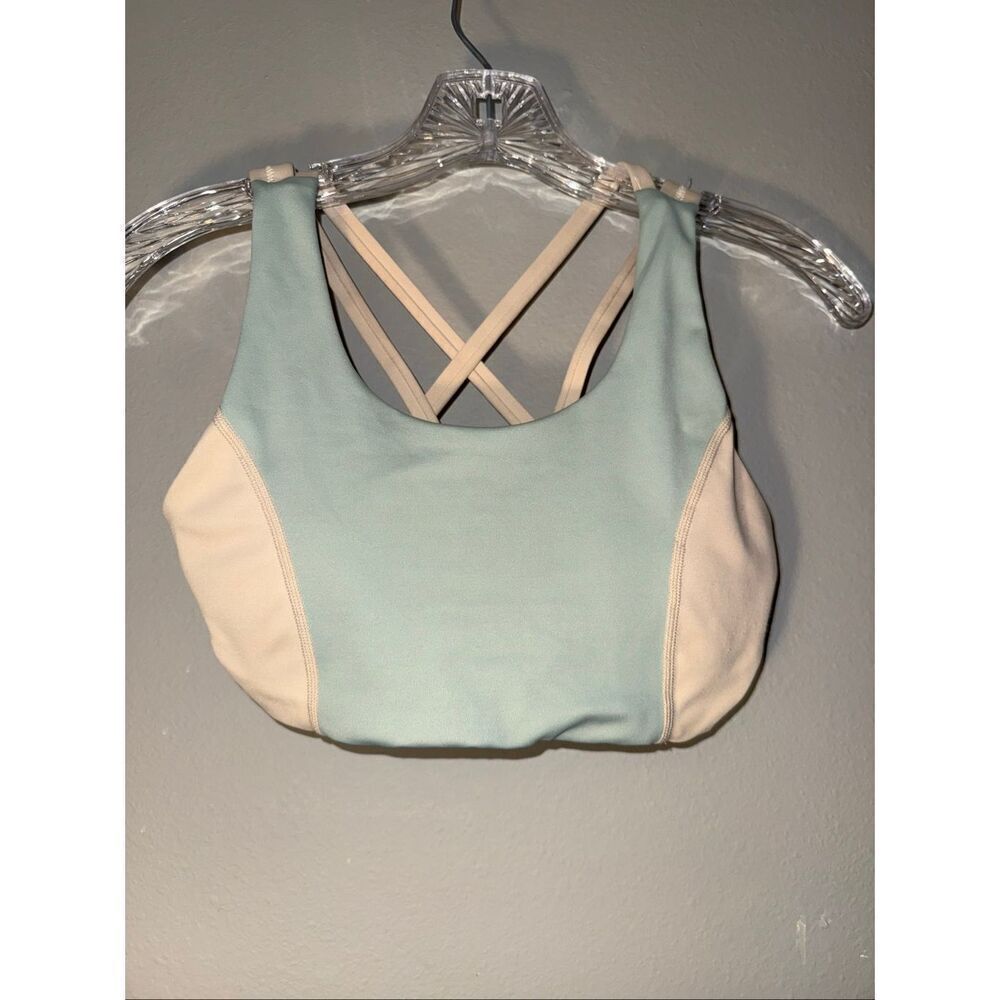 Senita two toned cross back padded sports bra XS